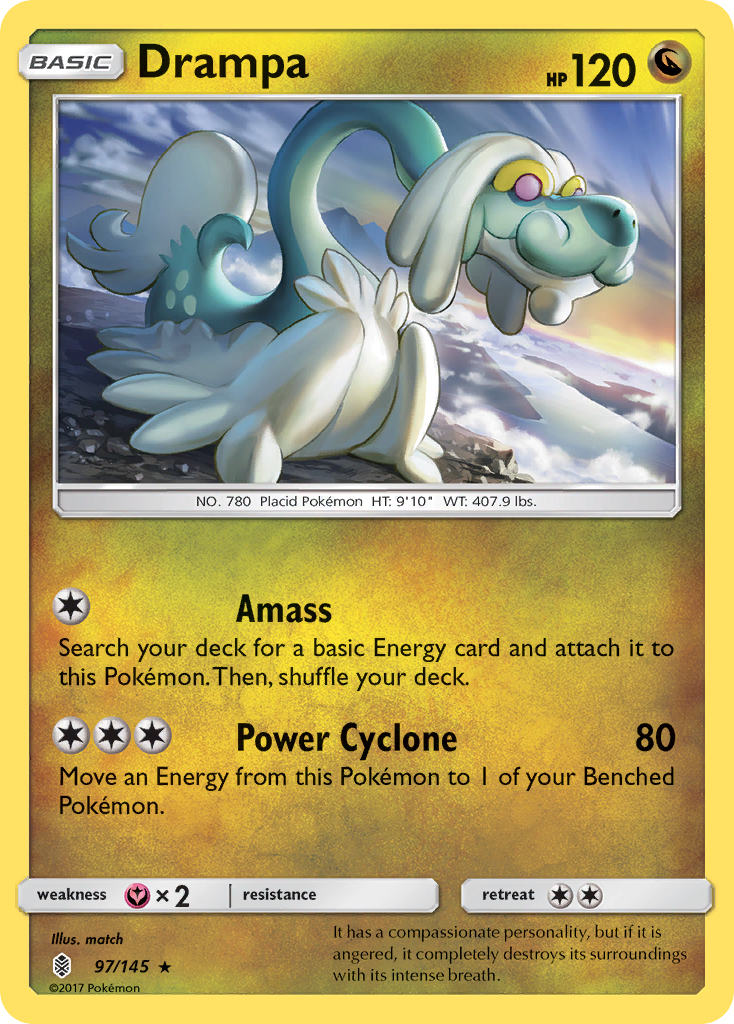 Drampa – Guardians Rising 97/145 Pokémon card
