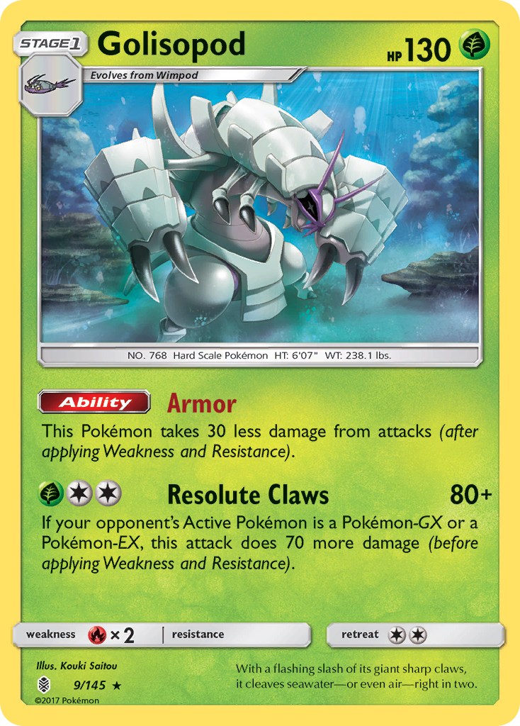 Golisopod – Guardians Rising 9/145 Pokémon card