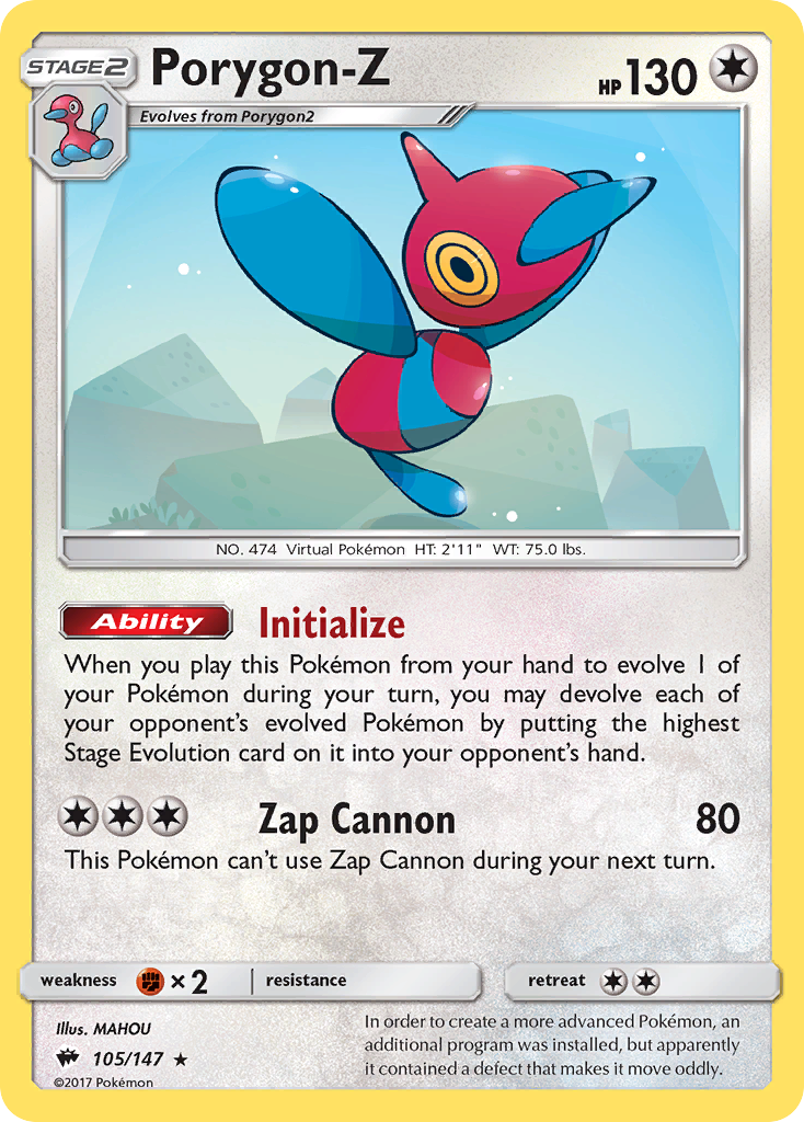 Porygon-Z – Burning Shadows 105/147 Pokémon card