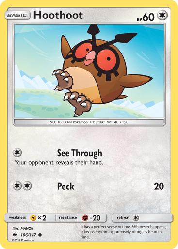 Hoothoot - Burning Shadows 106