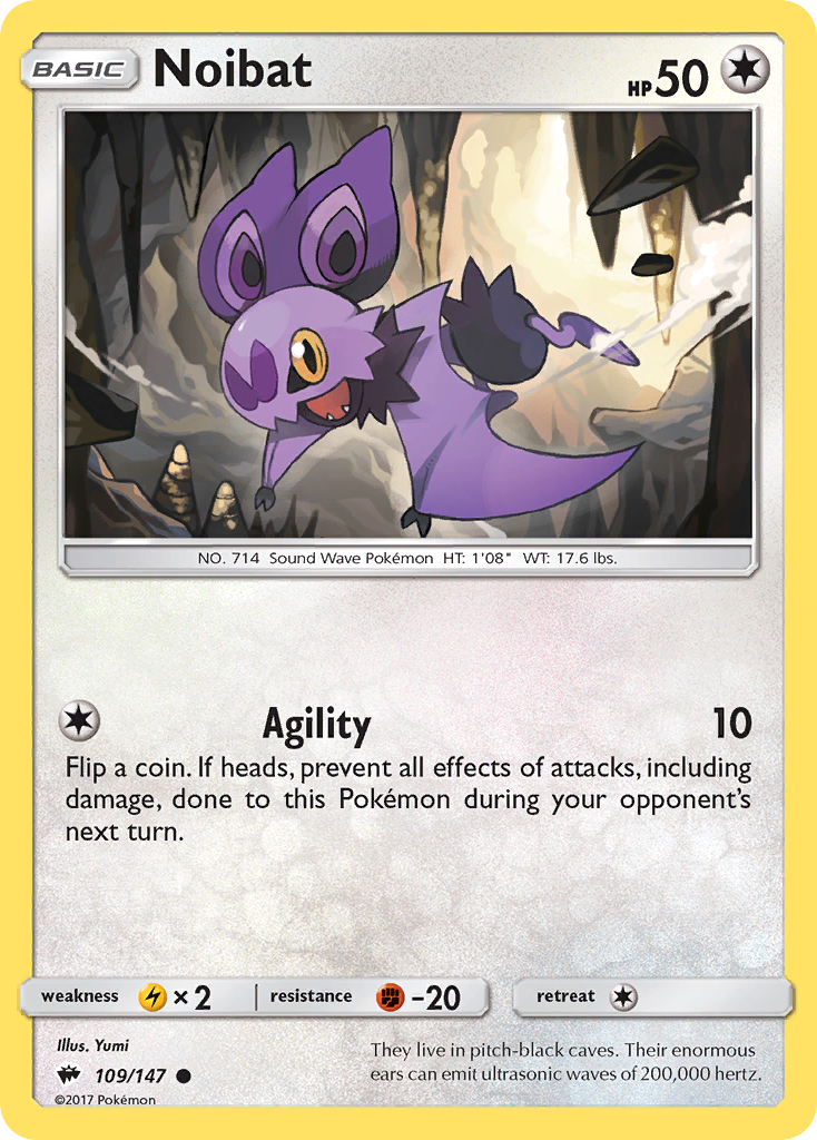 Noibat – Burning Shadows 109/147 Pokémon card
