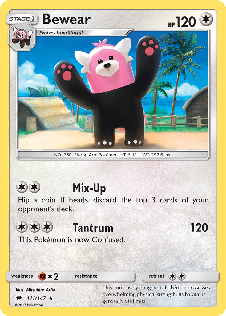 Bewear – Burning Shadows 111/147 Pokémon card