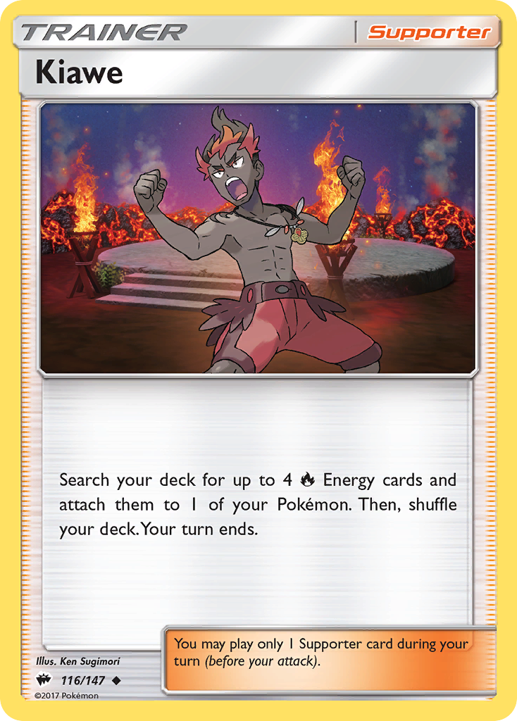 Kiawe – Burning Shadows 116/147 Pokémon card