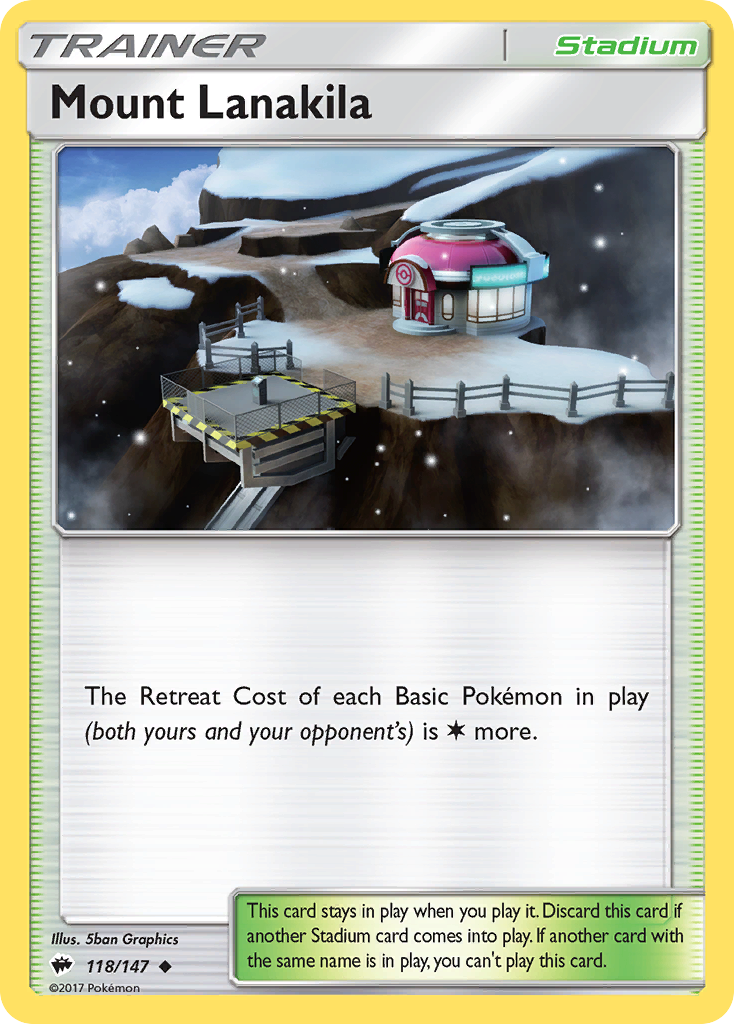 Mount Lanakila – Burning Shadows 118/147 Pokémon card