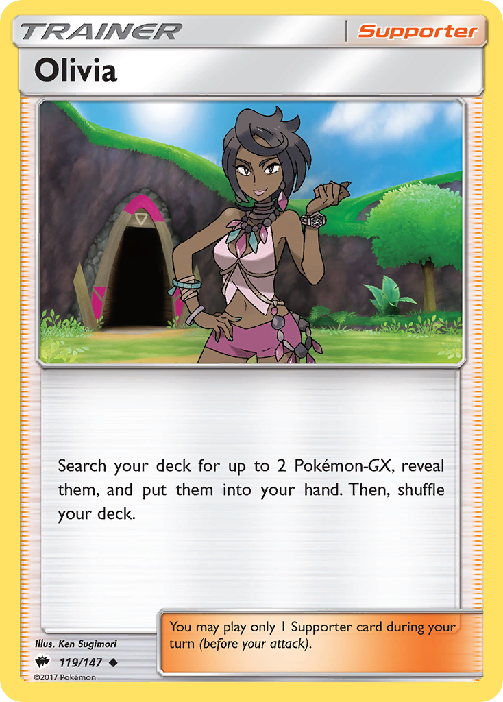 Olivia – Burning Shadows 119/147 Pokémon card