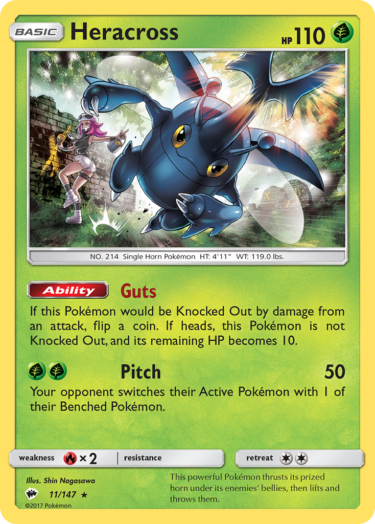Heracross – Burning Shadows 11/147 Pokémon card