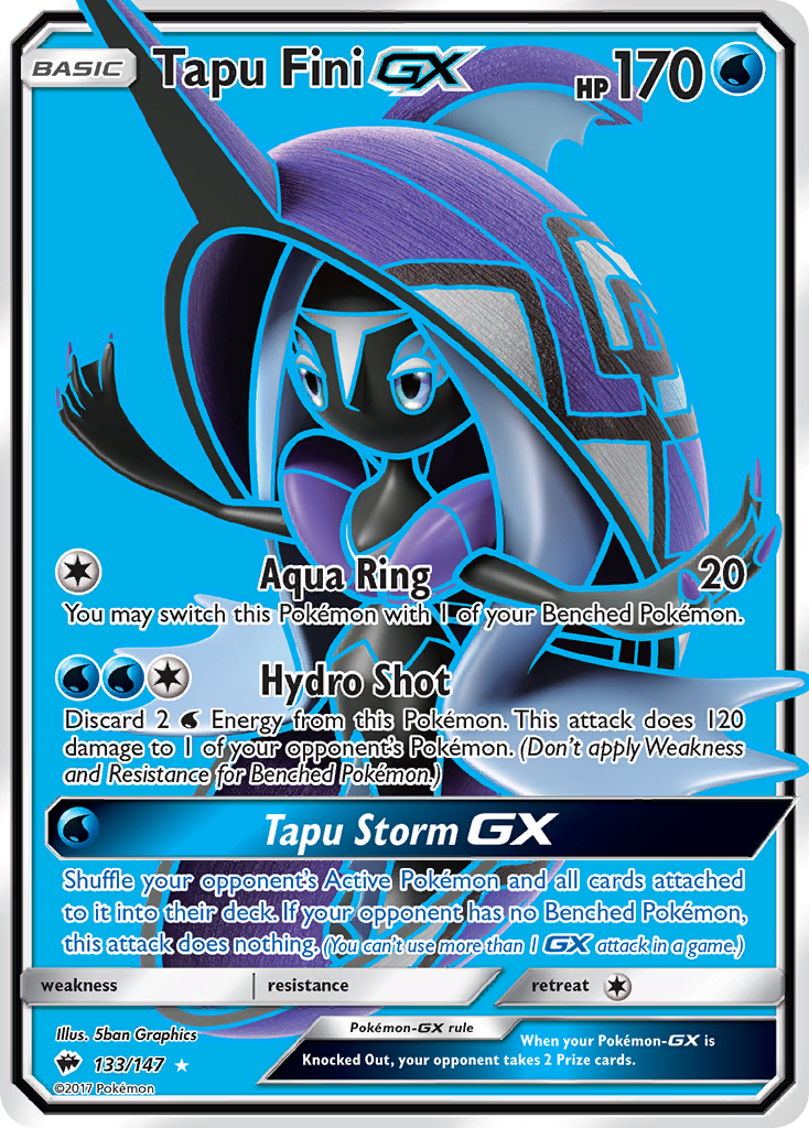Tapu Fini-GX – Burning Shadows 133/147 Pokémon card