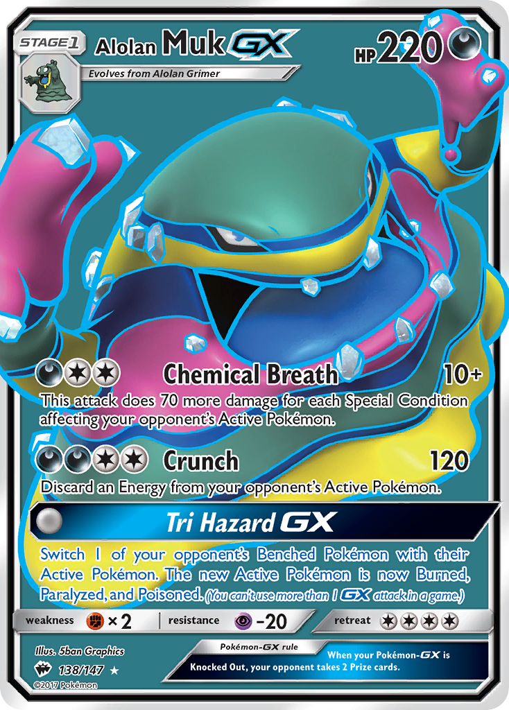 Alolan Muk-GX – Burning Shadows 138/147 Pokémon card