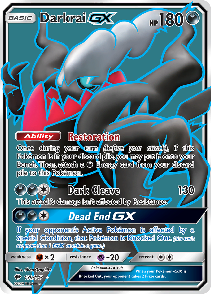 Darkrai-GX – Burning Shadows 139/147 Pokémon card