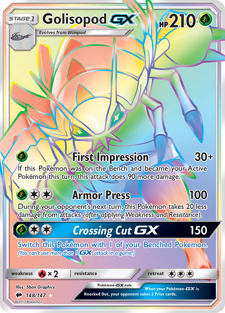 Golisopod-GX – Burning Shadows 148/147 Pokémon card