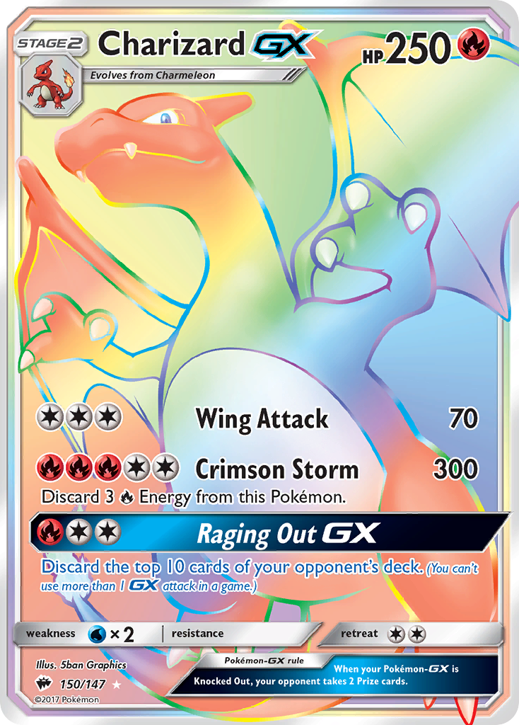 Charizard-GX – Burning Shadows 150/147 Pokémon card