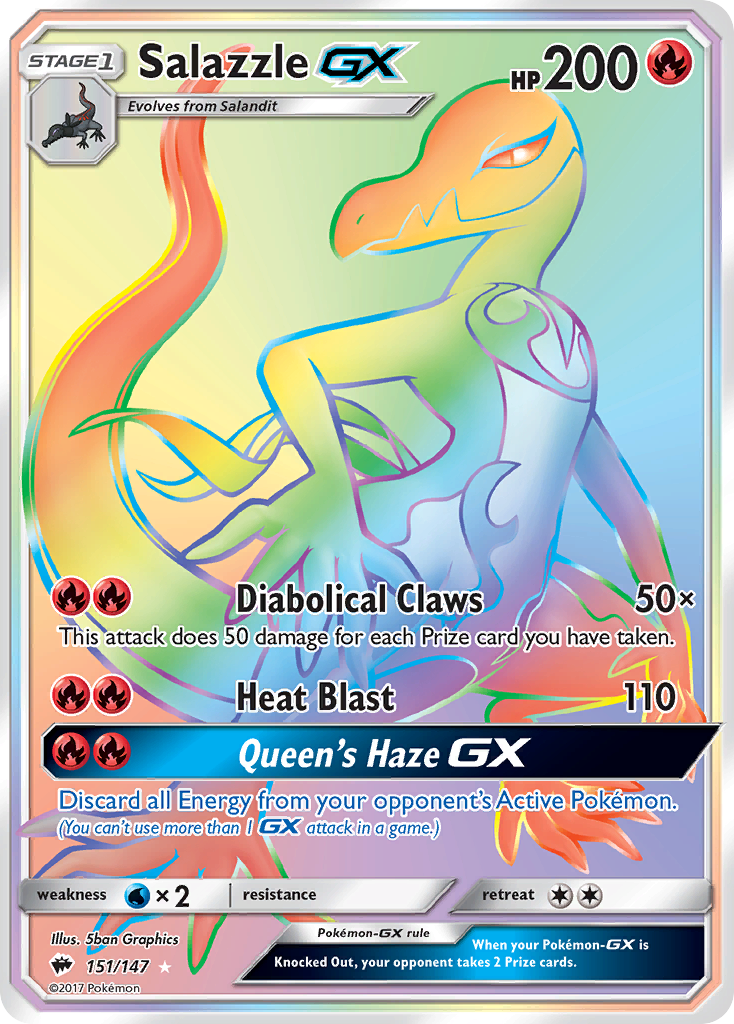 Salazzle-GX – Burning Shadows 151/147 Pokémon card