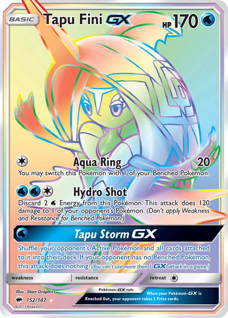 Tapu Fini-GX – Burning Shadows 152/147 Pokémon card
