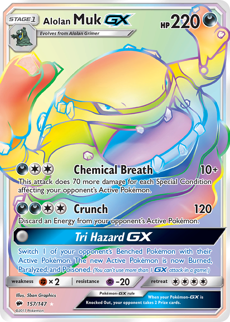 Alolan Muk-GX – Burning Shadows 157/147 Pokémon card
