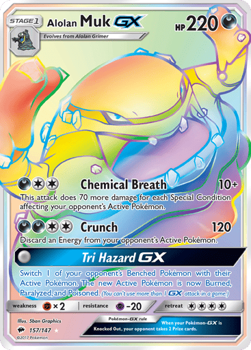 Alolan Muk-GX - Burning Shadows 157