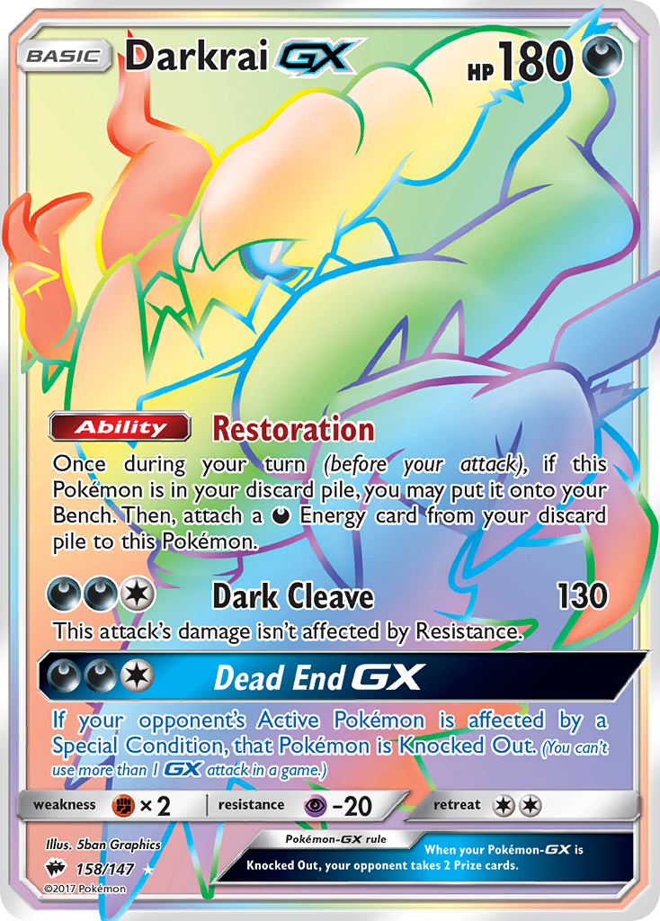 Darkrai-GX – Burning Shadows 158/147 Pokémon card