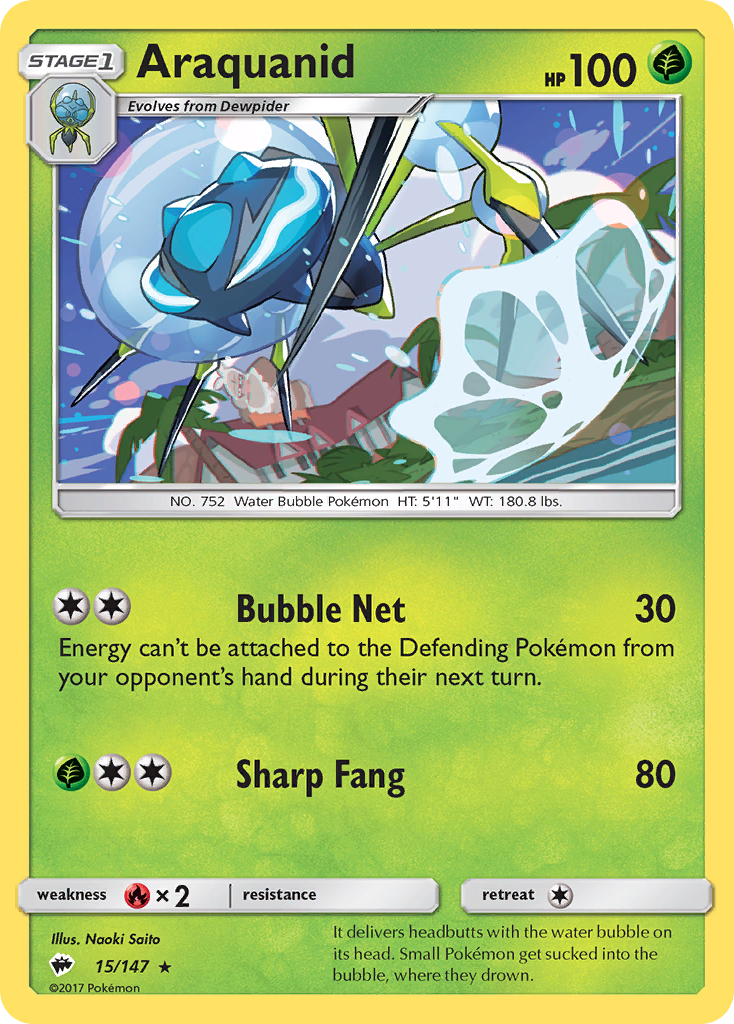 Araquanid – Burning Shadows 15/147 Pokémon card