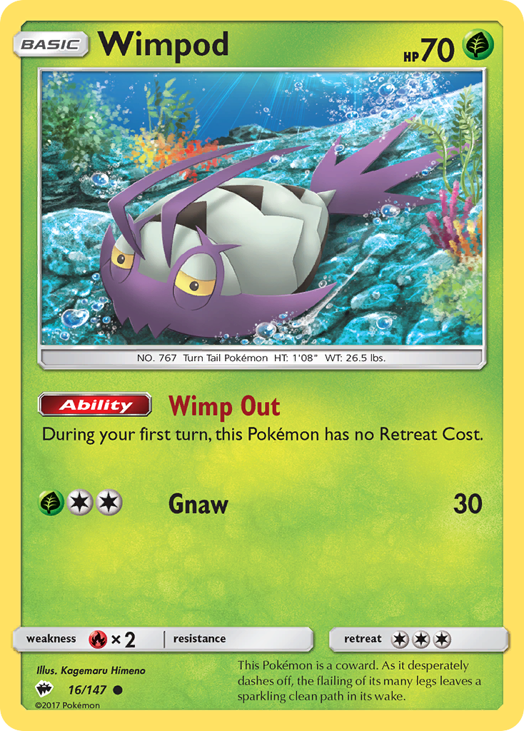 Wimpod – Burning Shadows 16/147 Pokémon card