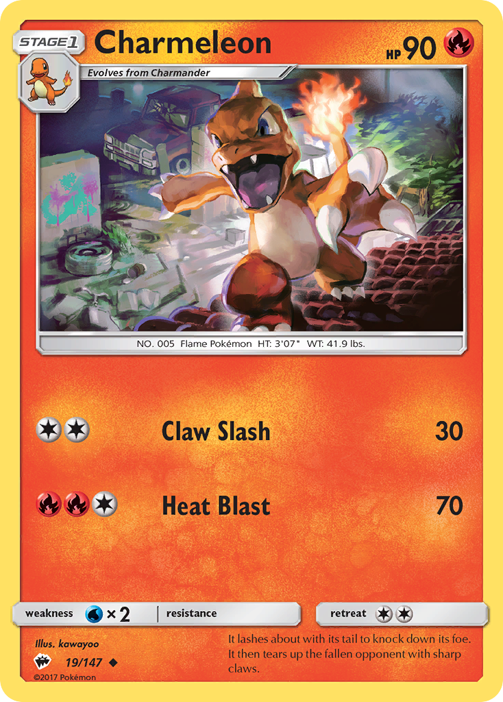 Charmeleon – Burning Shadows 19/147 Pokémon card