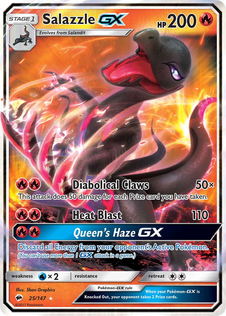 Salazzle-GX – Burning Shadows 25/147 Pokémon card