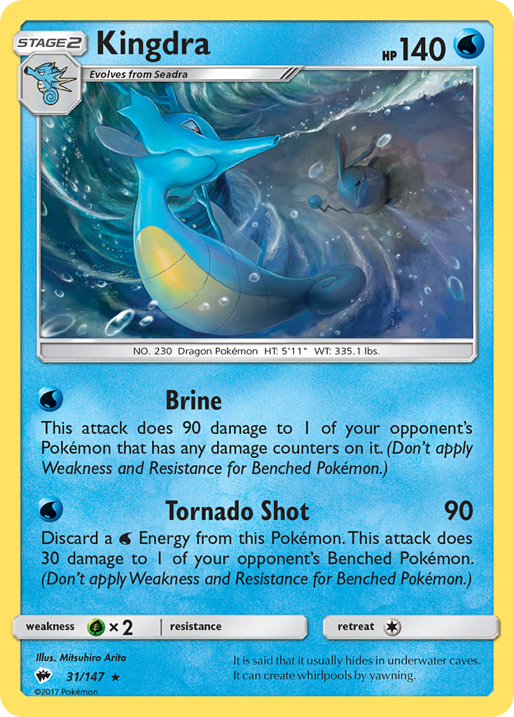 Kingdra – Burning Shadows 31/147 Pokémon card