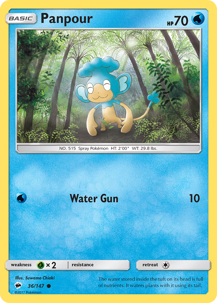 Panpour – Burning Shadows 36/147 Pokémon card