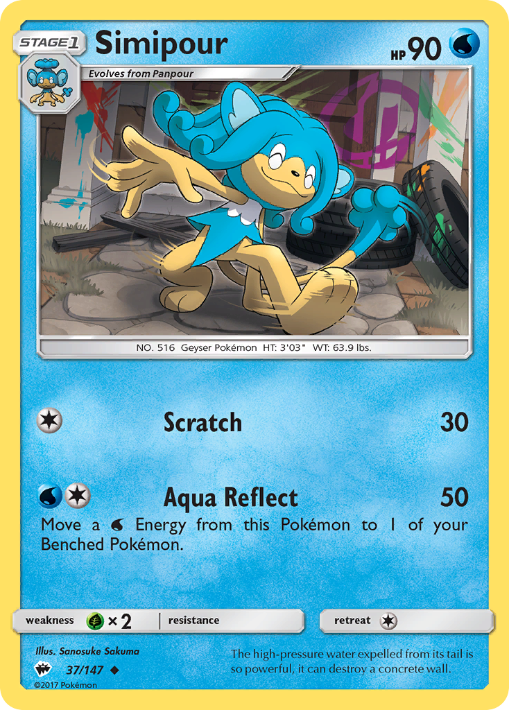Simipour – Burning Shadows 37/147 Pokémon card