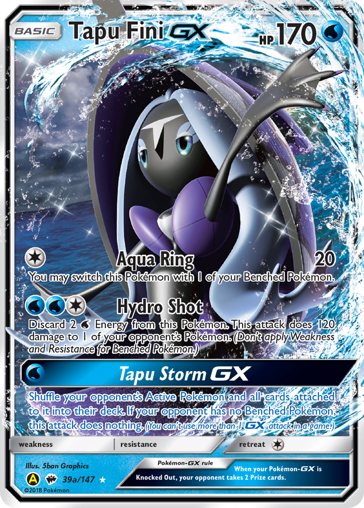 Tapu Fini-GX – Burning Shadows 39a/147 Pokémon card