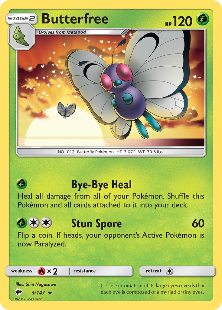Butterfree – Burning Shadows 3/147 Pokémon card