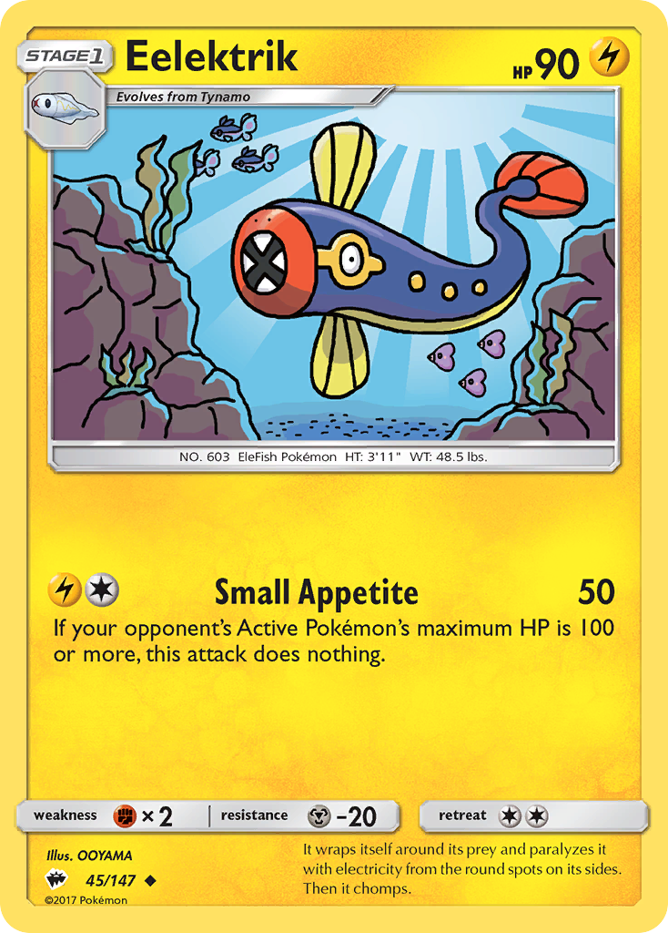 Eelektrik – Burning Shadows 45/147 Pokémon card