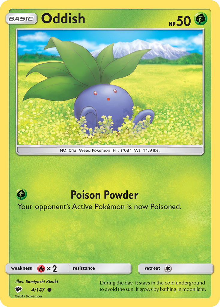 Oddish – Burning Shadows 4/147 Pokémon card