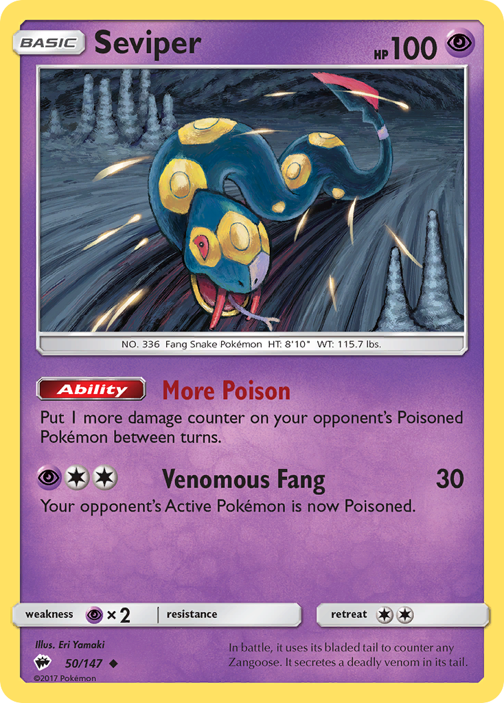 Seviper – Burning Shadows 50/147 Pokémon card