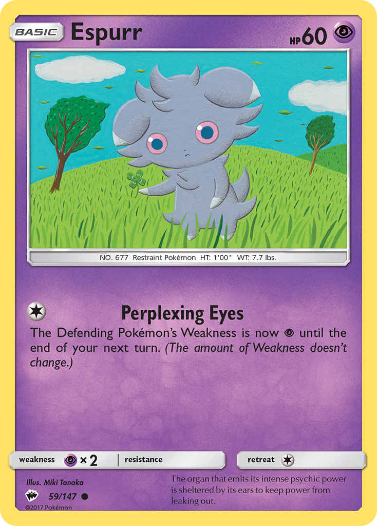 Espurr – Burning Shadows 59/147 Pokémon card
