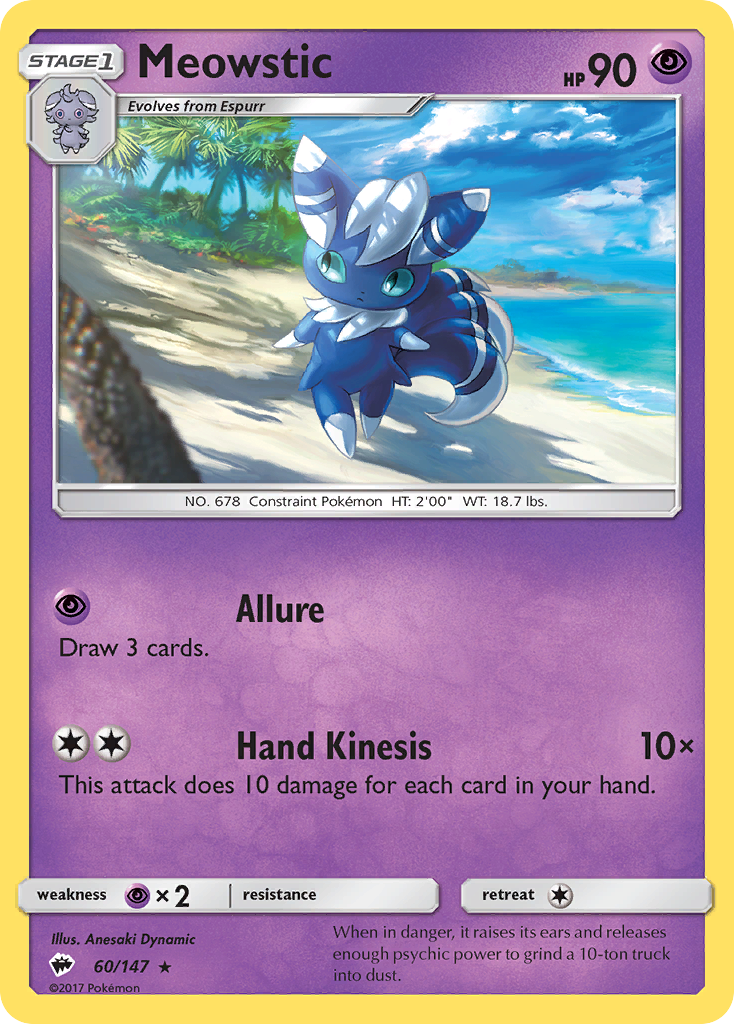 Meowstic – Burning Shadows 60/147 Pokémon card