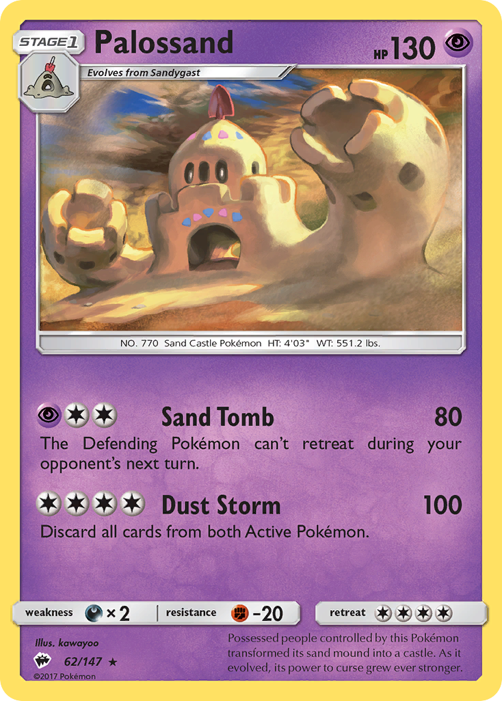Palossand – Burning Shadows 62/147 Pokémon card