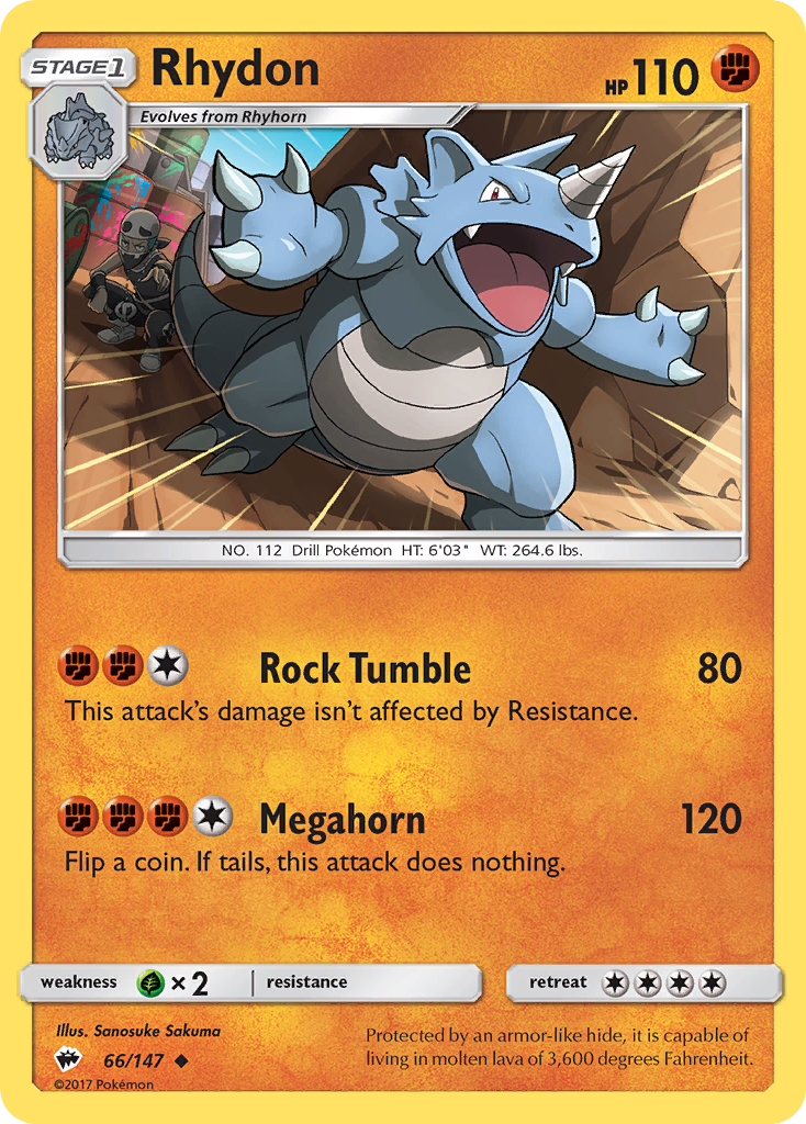 Rhydon – Burning Shadows 66/147 Pokémon card