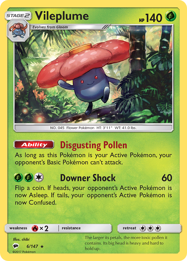 Vileplume – Burning Shadows 6/147 Pokémon card