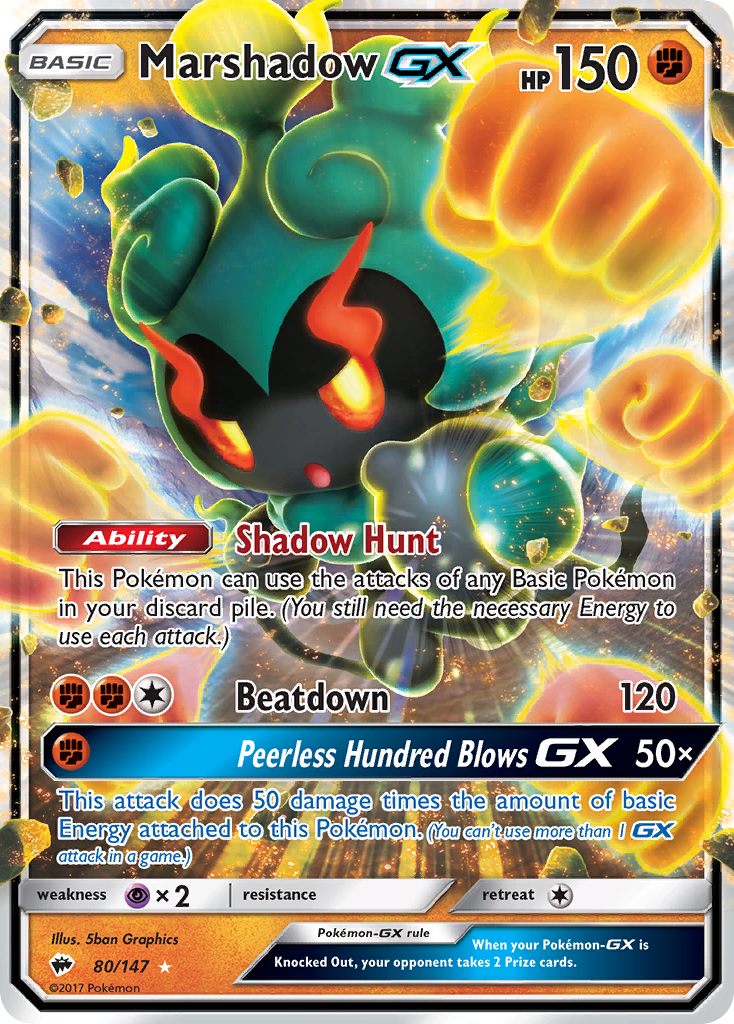 Marshadow-GX – Burning Shadows 80/147 Pokémon card