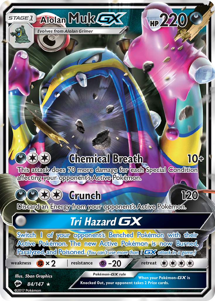 Alolan Muk-GX – Burning Shadows 84/147 Pokémon card