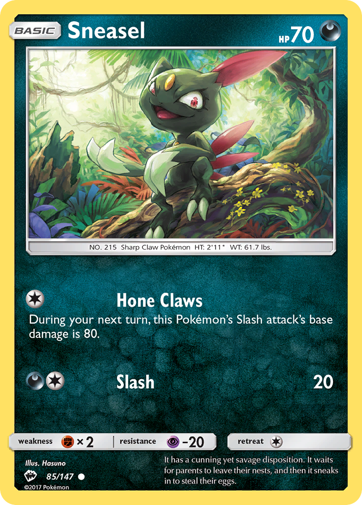 Sneasel – Burning Shadows 85/147 Pokémon card
