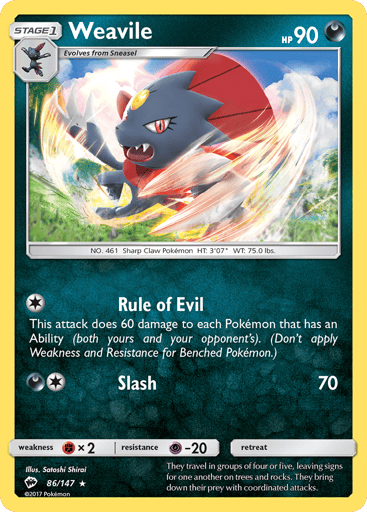 Weavile - Burning Shadows 86