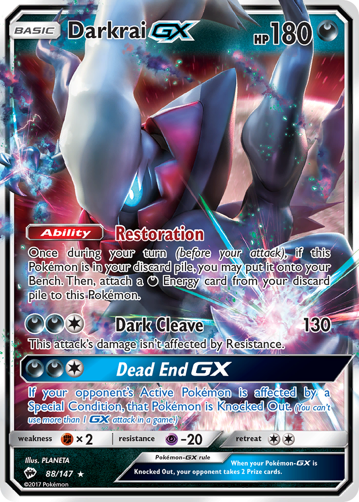 Darkrai-GX – Burning Shadows 88/147 Pokémon card