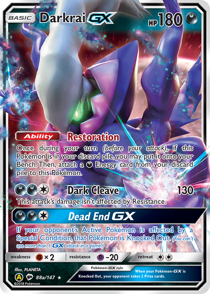 Darkrai-GX – Burning Shadows 88a/147 Pokémon card
