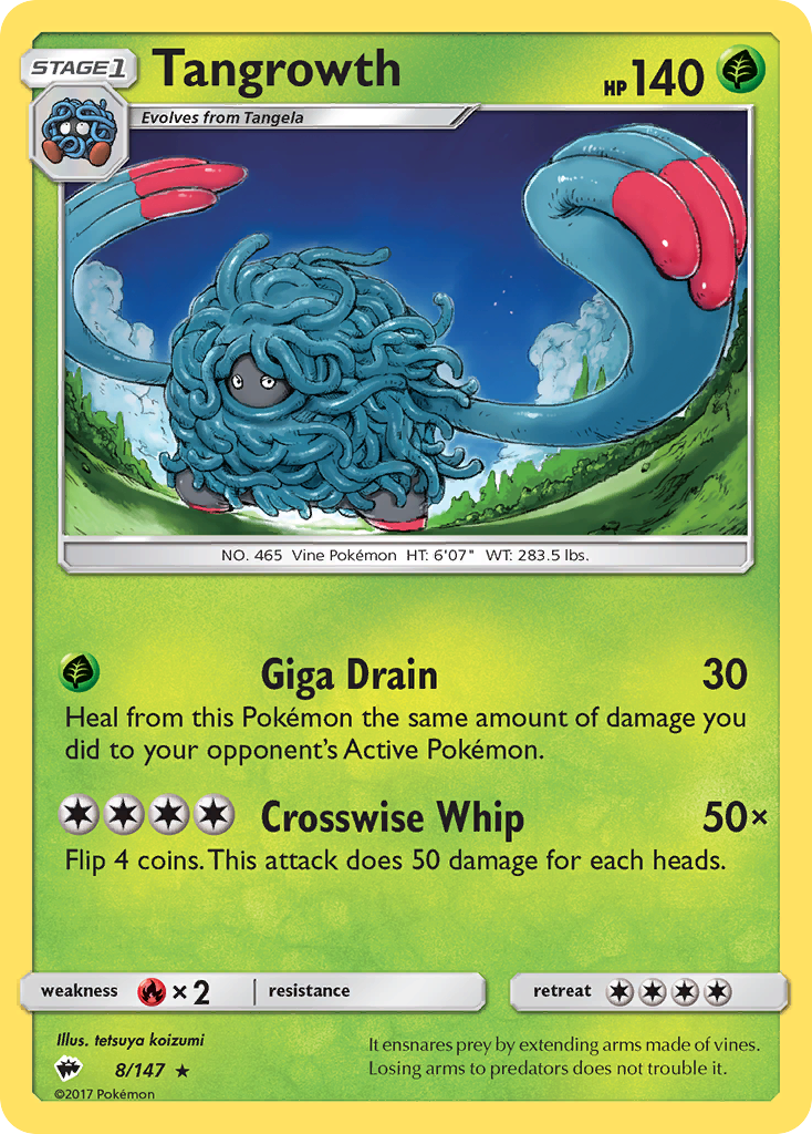 Tangrowth – Burning Shadows 8/147 Pokémon card