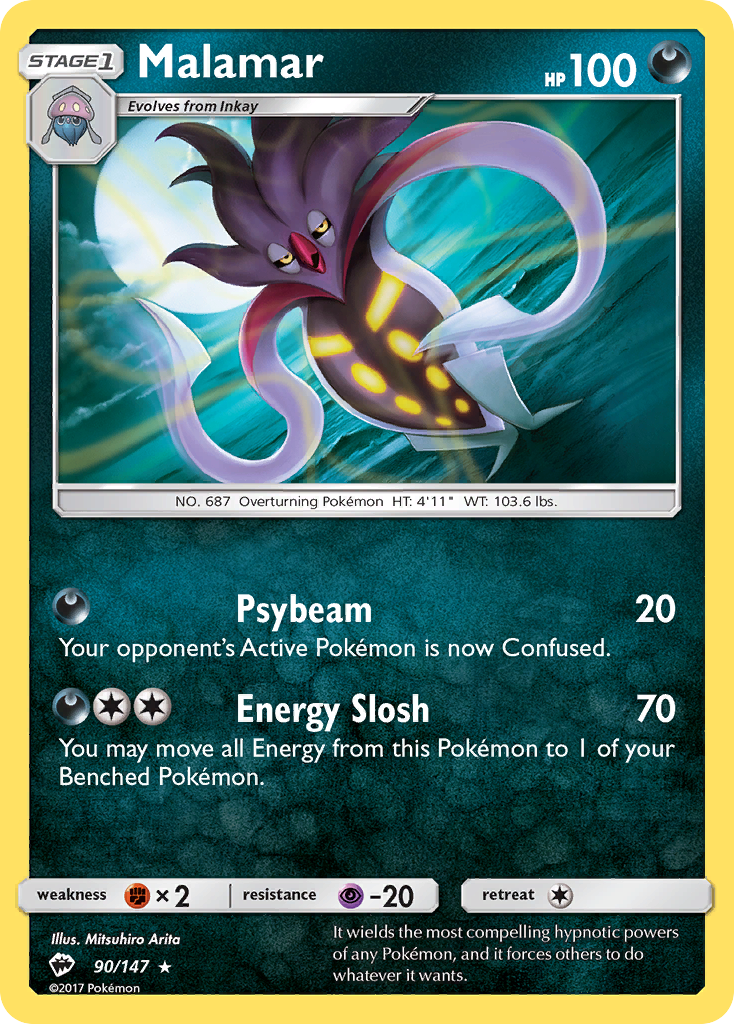 Malamar – Burning Shadows 90/147 Pokémon card