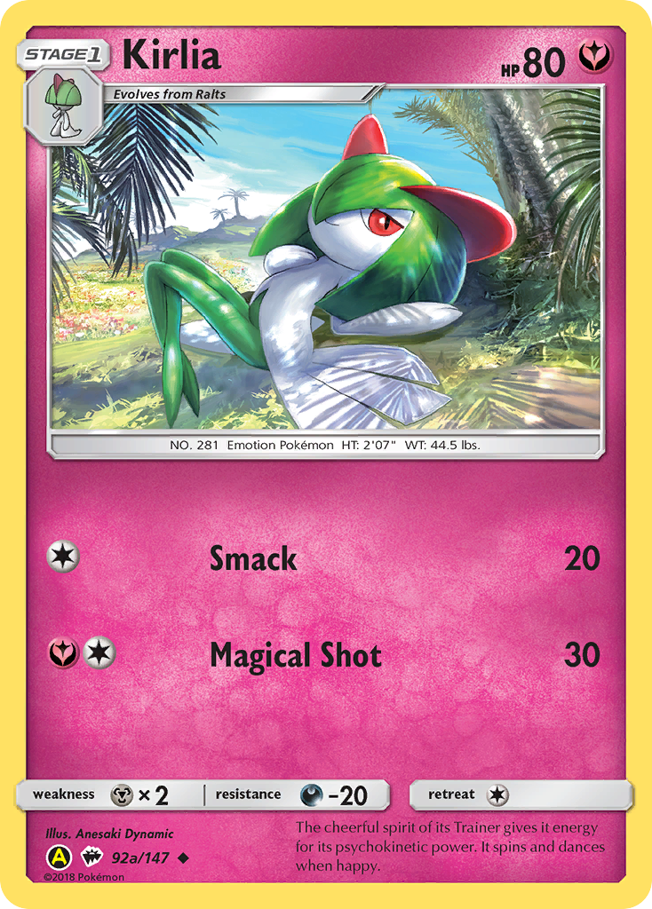 Kirlia – Burning Shadows 92a/147 Pokémon card