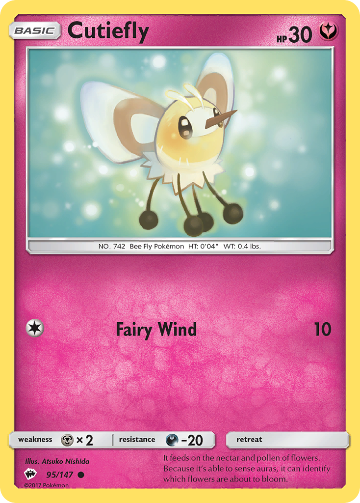 Cutiefly – Burning Shadows 95/147 Pokémon card