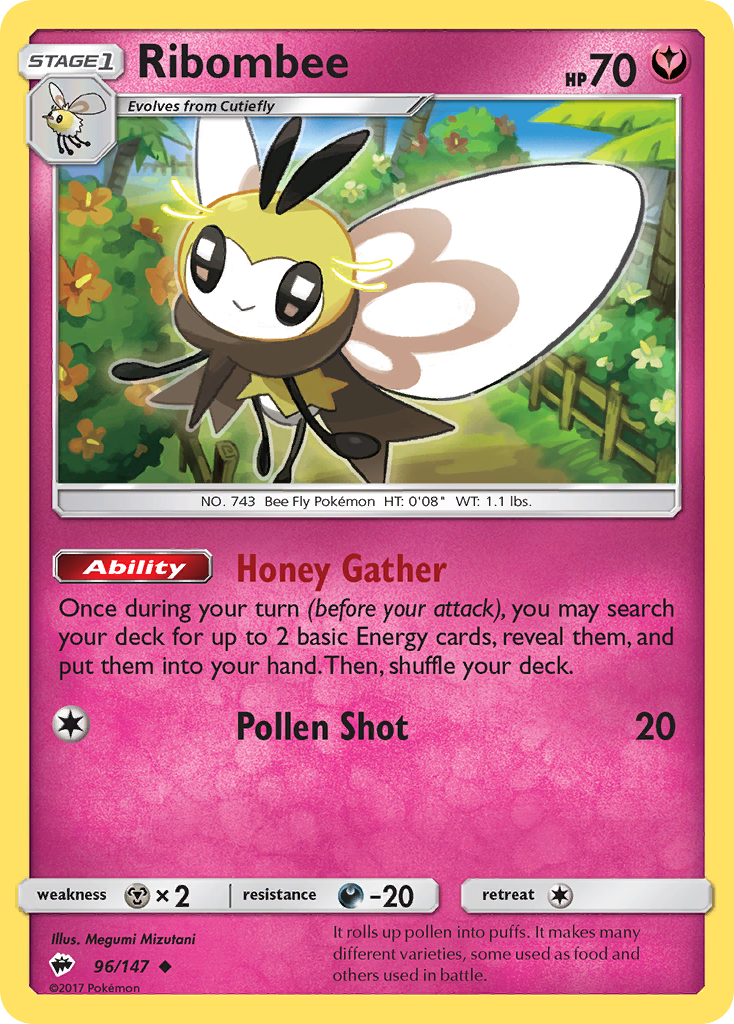 Ribombee – Burning Shadows 96/147 Pokémon card