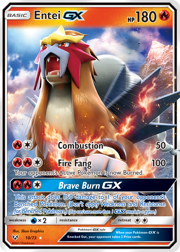 Entei-GX – Shining Legends 10/73 Pokémon card
