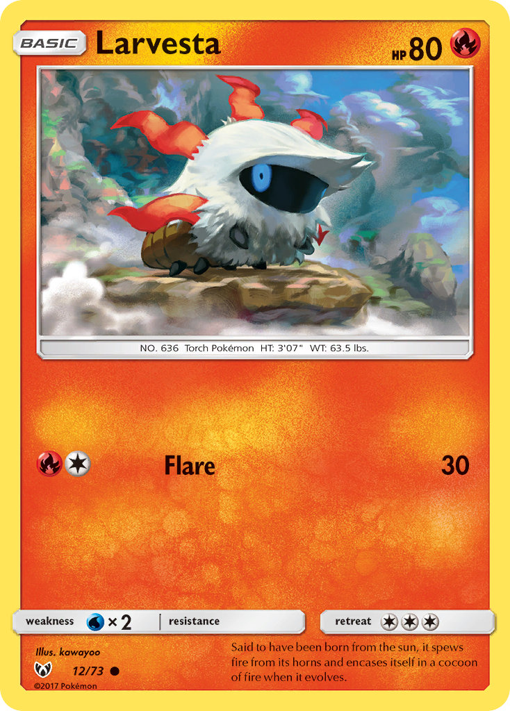 Larvesta – Shining Legends 12/73 Pokémon card